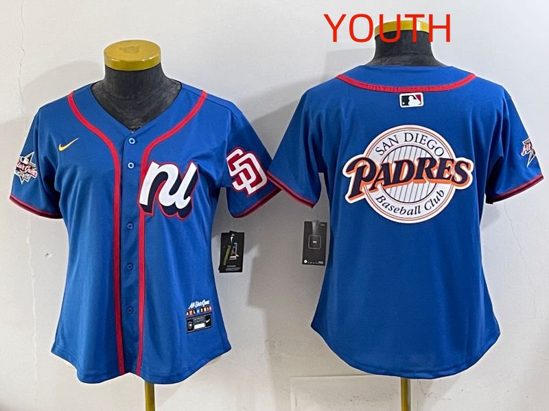 Youth 2025 San Diego Padres Blank Blue All star Nike MLB Jersey style 05